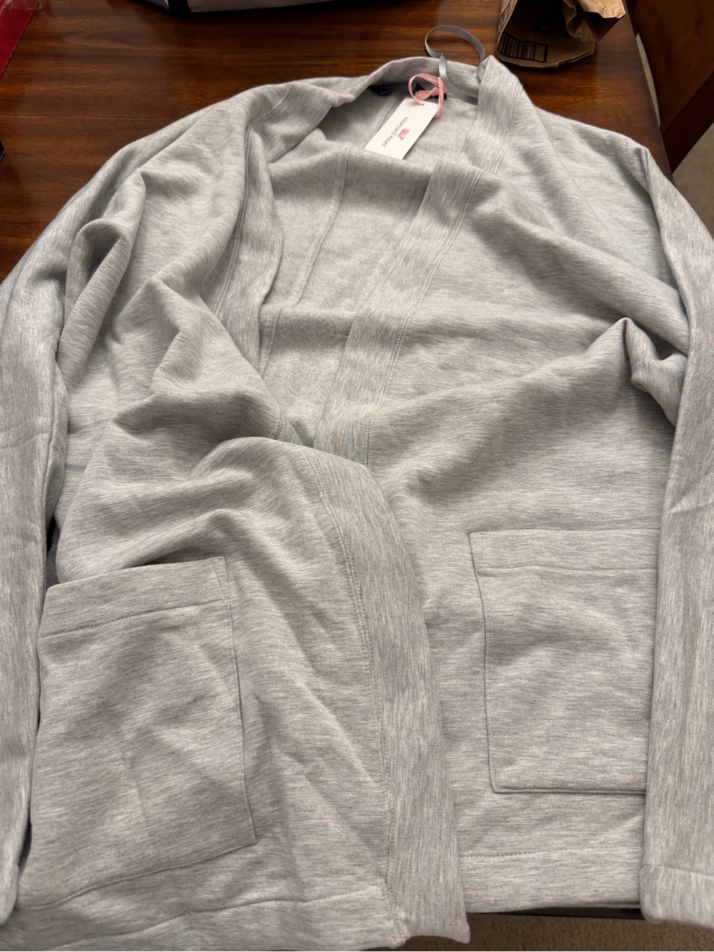 Vineyard Vines Light Gray Women’s Open-Front Cardigan Dreamcloth XL NWT
